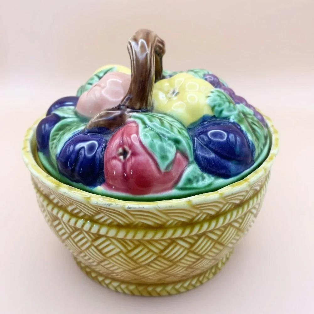 Vintage Erphila Art Pottery Fruit Basket